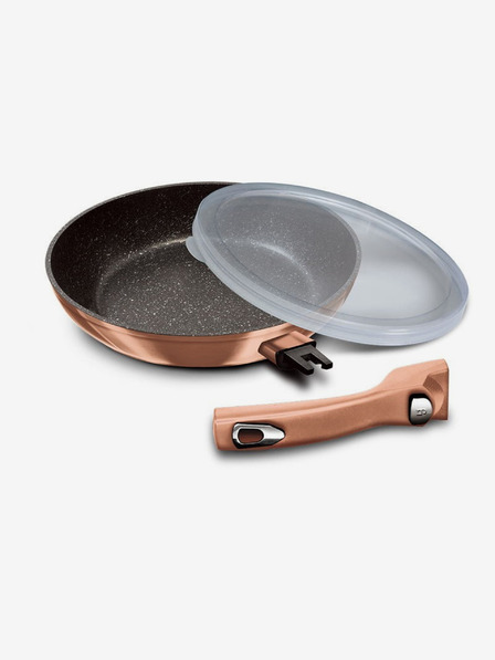 Berlingerhaus Serpenyő levehető fogantyúval + fedéllel 28 cm Rosegold Metallic Line BERLINGERHAUS
