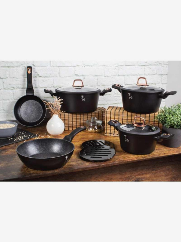 Berlingerhaus Grillserpenyő márványozott felülettel 28 cm Black Rose Collection BERLINGERHAUS