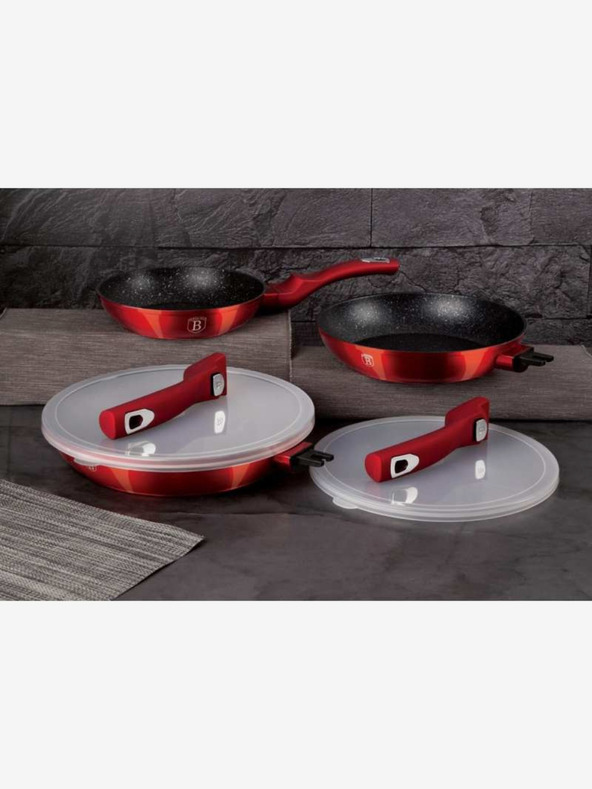 Berlingerhaus Levehető fogantyúval és fedővel ellátott serpenyő BERLINGERHAUS Burgundy Metallic Line