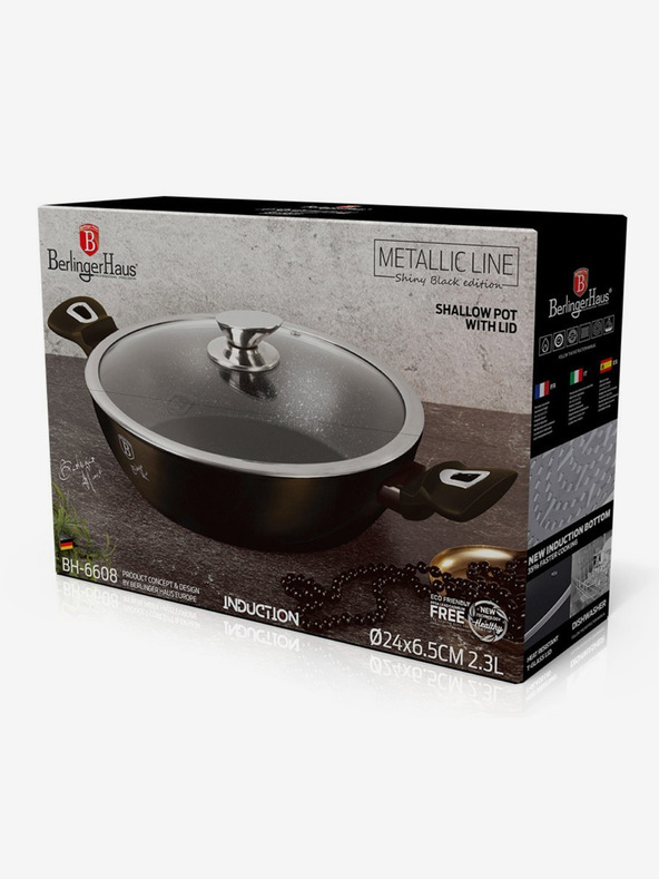 Berlingerhaus Mély serpenyő fedővel 24 cm Shiny Black Collection BERLINGERHAUS