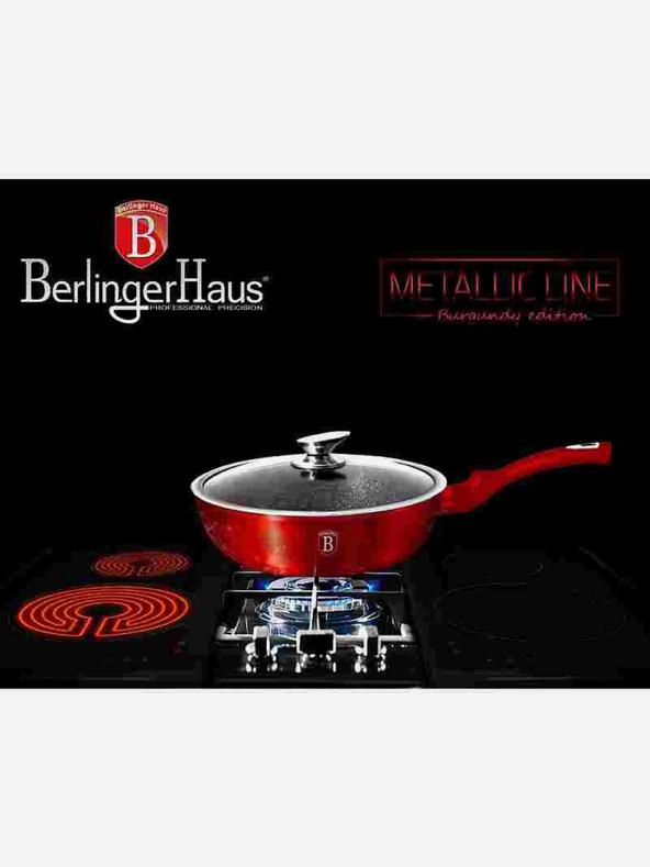 Berlingerhaus Mély serpenyő márvány felülettel és fedővel 24 cm Burgundy Metallic Line BERLINGERHAUS