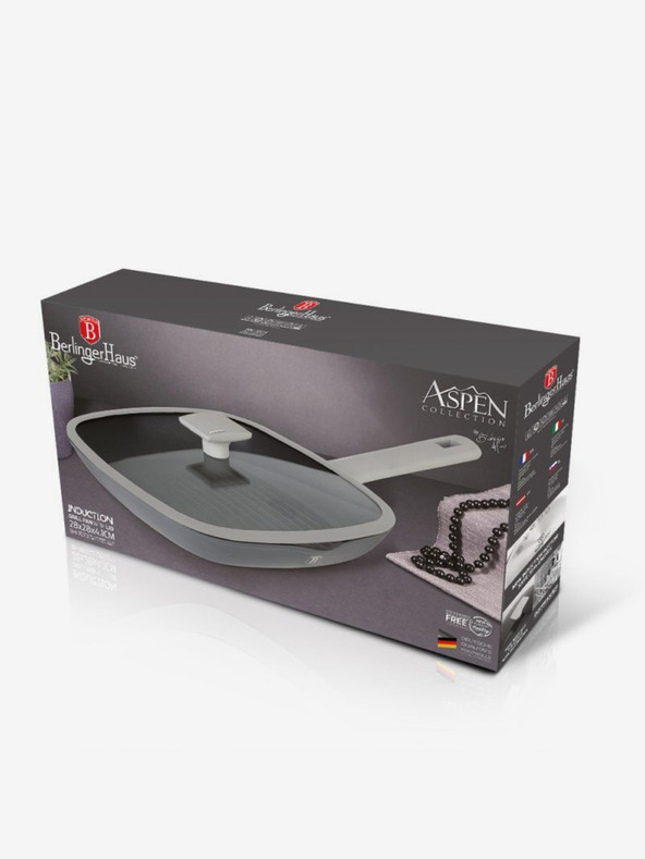 Berlingerhaus Grillserpenyő fedővel, titán tapadásmentes bevonattal 28 cm Aspen Collection BERLINGERHAUS