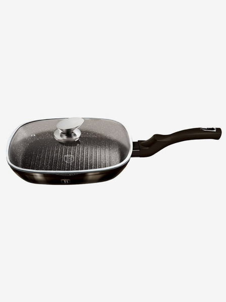 Berlingerhaus 28 cm-es grillserpenyő fedővel Shiny Black Collection BERLINGERHAUS