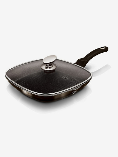 Berlingerhaus 28 cm-es grillserpenyő fedővel Shiny Black Collection BERLINGERHAUS