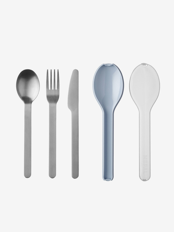 Mepal Utazási rozsdamentes acél evőeszközkészlet ezüst és világoskék Ellipse színben
