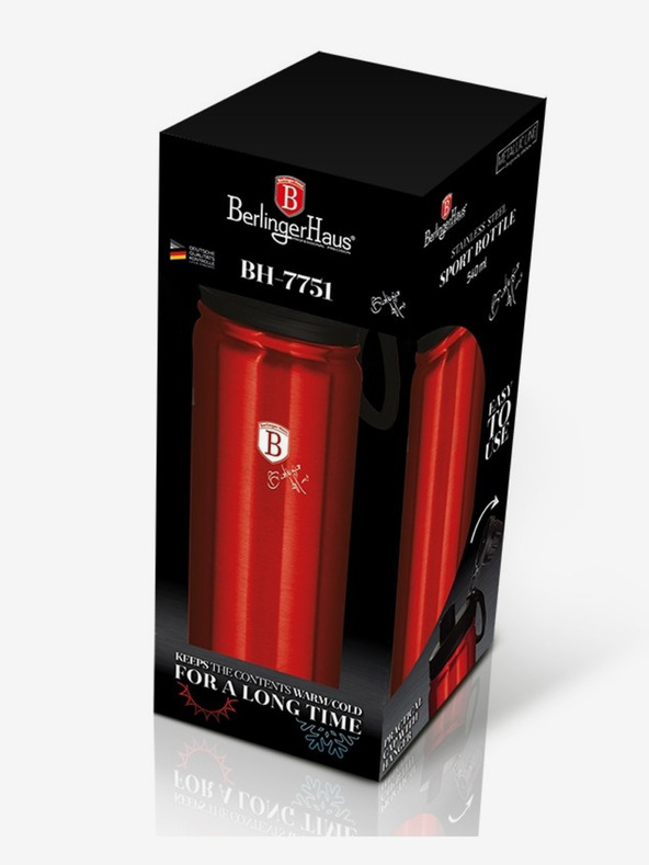 Berlingerhaus Rozsdamentes acél sportpalack 0,54 l BERLINGERHAUS Burgundy Metallic Line