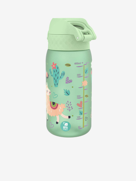 ION8 Világoszöld mintás Ion8 Leak Proof palack Llamas (350 ml)