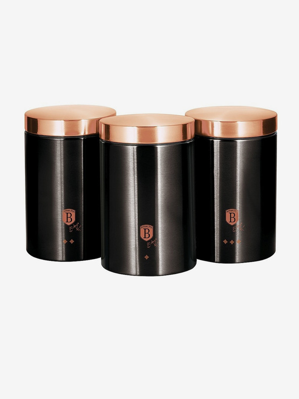 Berlingerhaus BERLINGERHAUS Black Rose Collection három darabos ételtartó üveg készlet