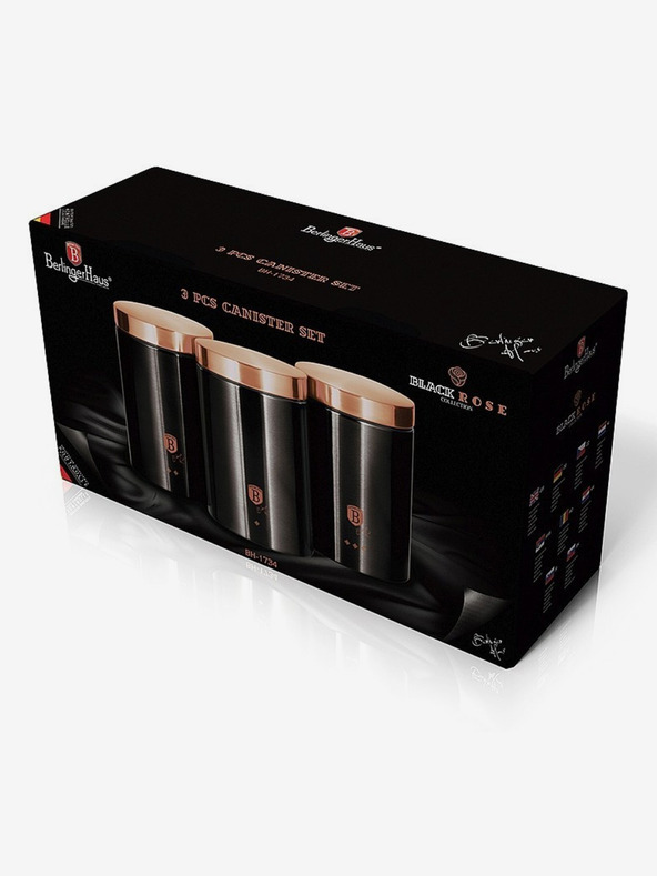 Berlingerhaus BERLINGERHAUS Black Rose Collection három darabos ételtartó üveg készlet