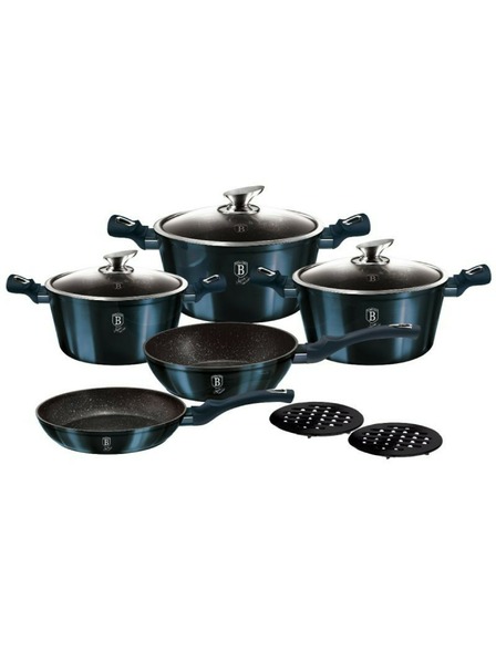 Berlingerhaus 10 darabos márvány felületű edénykészlet Aquamarine Metallic Line BERLINGERHAUS