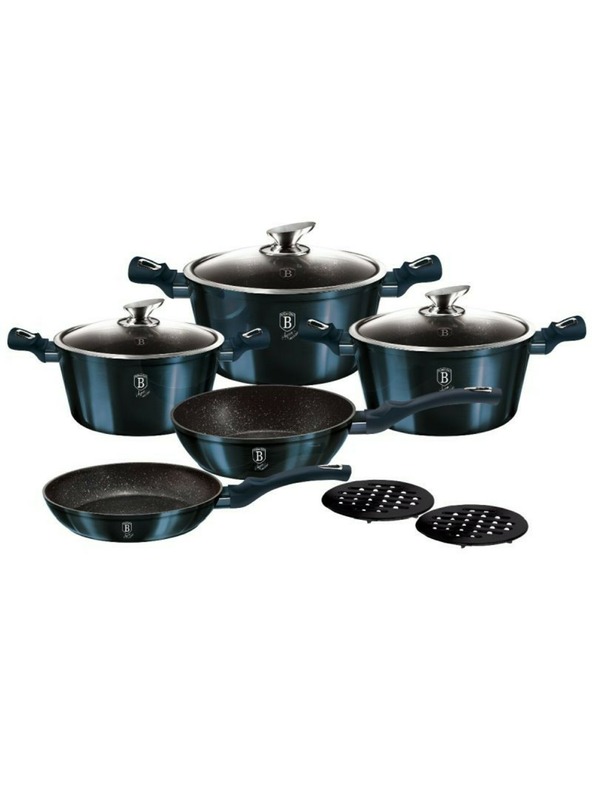 Berlingerhaus 10 darabos márvány felületű edénykészlet Aquamarine Metallic Line BERLINGERHAUS