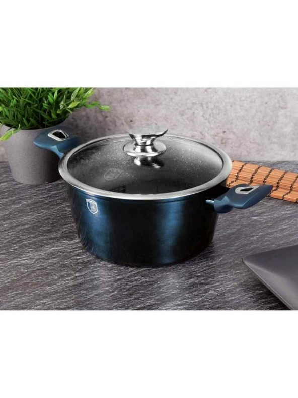 Berlingerhaus 10 darabos márvány felületű edénykészlet Aquamarine Metallic Line BERLINGERHAUS