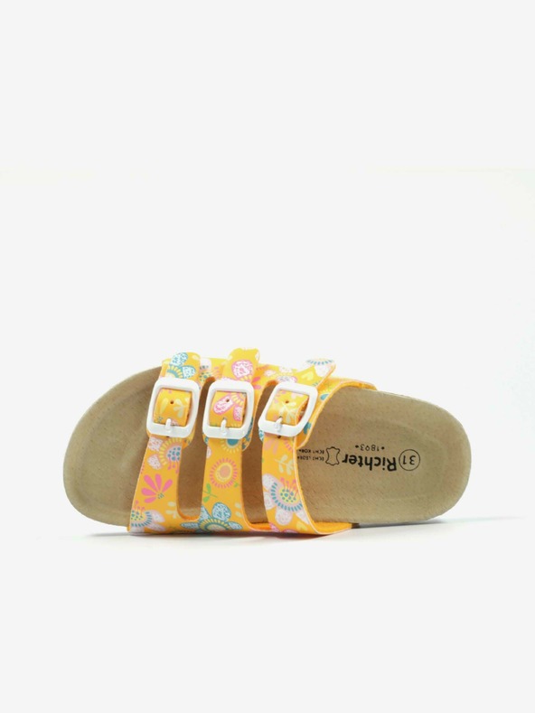 Richter Narancssárga, virágos, lányos Richter papucs