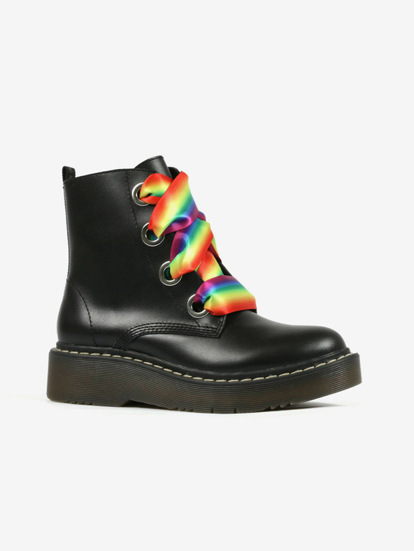 Richter Fekete lány bőr bokacsizma Richter