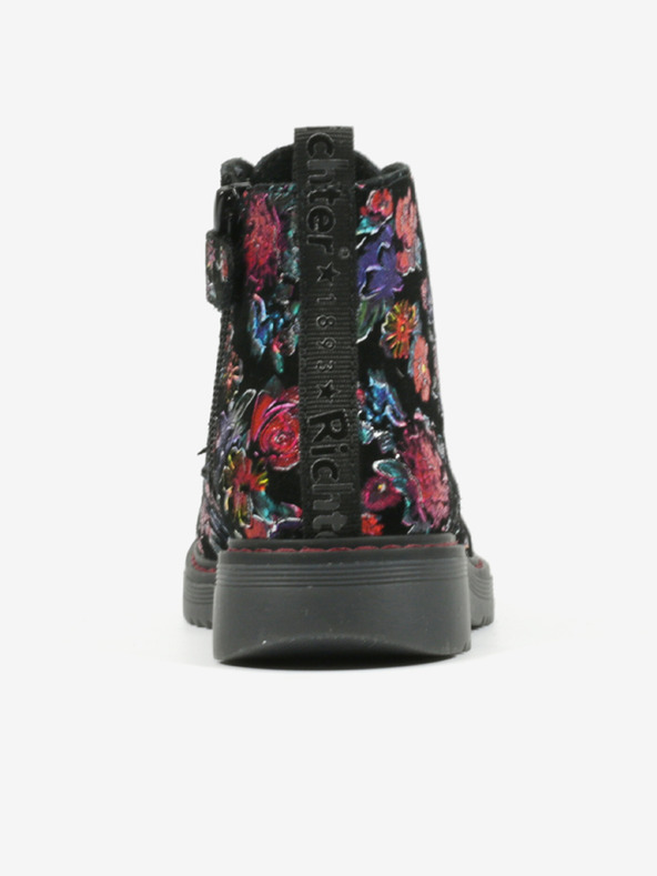 Richter Fekete lányok virágos bokacsizma Richter