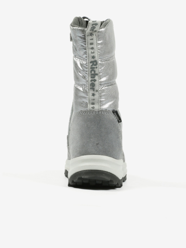 Richter Lány hócsizma szarvasbőr részletekkel, ezüst színben Richter