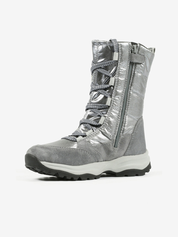 Richter Lány hócsizma szarvasbőr részletekkel, ezüst színben Richter