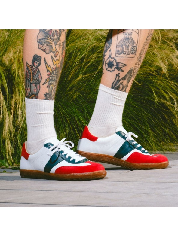 BOTAS *** Férfi bőr tornacipő / edzőcipő piros-zöld-fehér Botas Iconic Mexiko 68