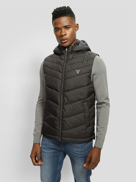 Guess Jeans Férfi fekete kapucnis mellény Guess jeans