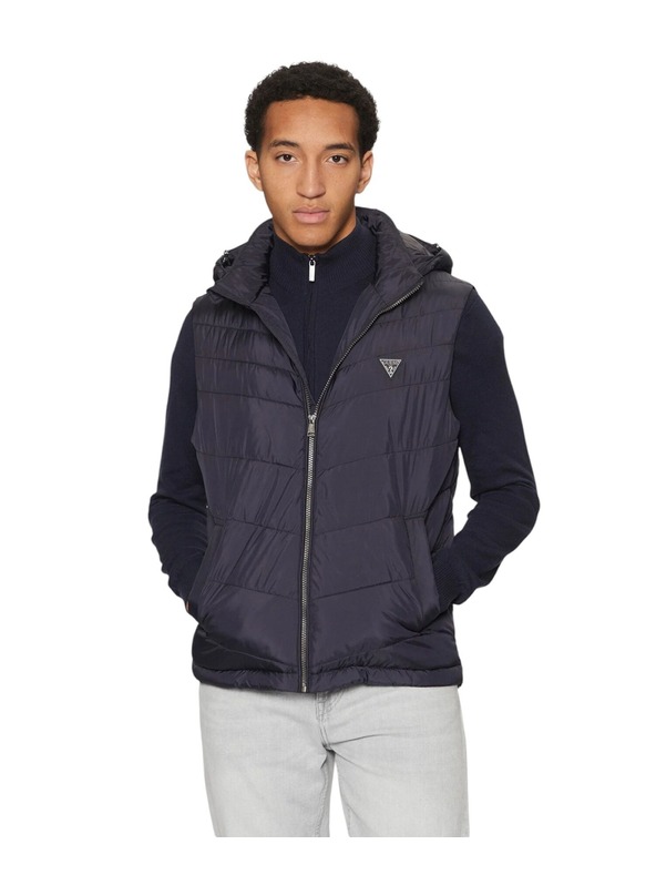 Guess Jeans Férfi kék kapucnis mellény Guess jeans