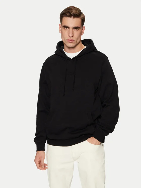 Guess Jeans Férfi fekete kapucnis pulóver hímzett logóval Guess jeans