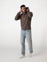 Guess Jeans Férfi barna kapucnis pulóver hímzett logóval Guess jeans