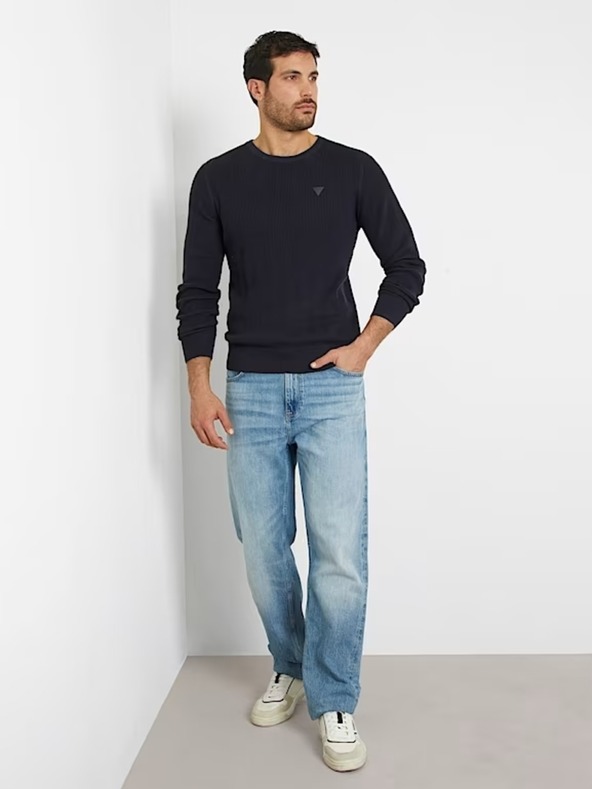 Guess Jeans Férfi kék pulóver Guess Crew Neck Sweater
