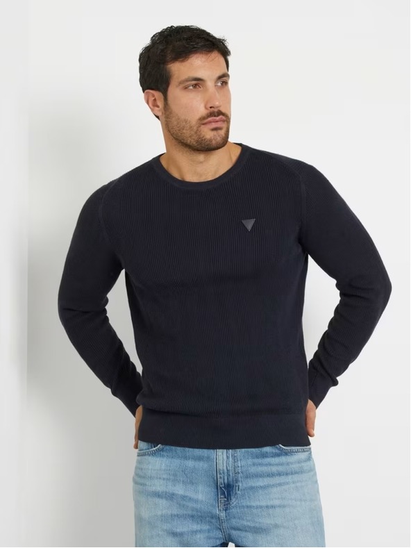 Guess Jeans Férfi kék pulóver Guess Crew Neck Sweater