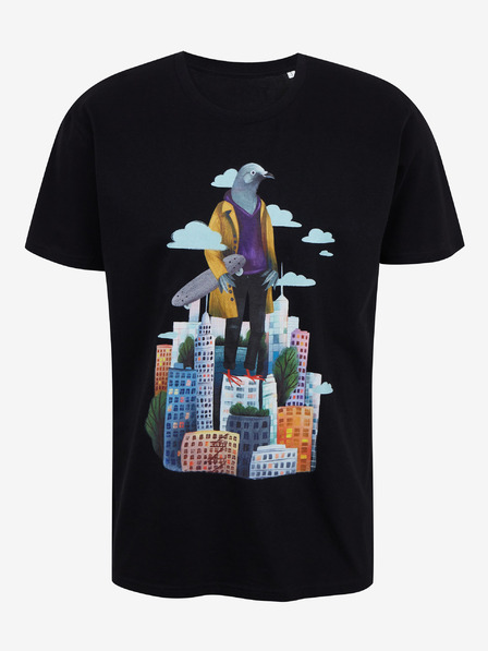 DOBRO Fekete férfi póló Zoot DOBRO nyomattal. Galamb