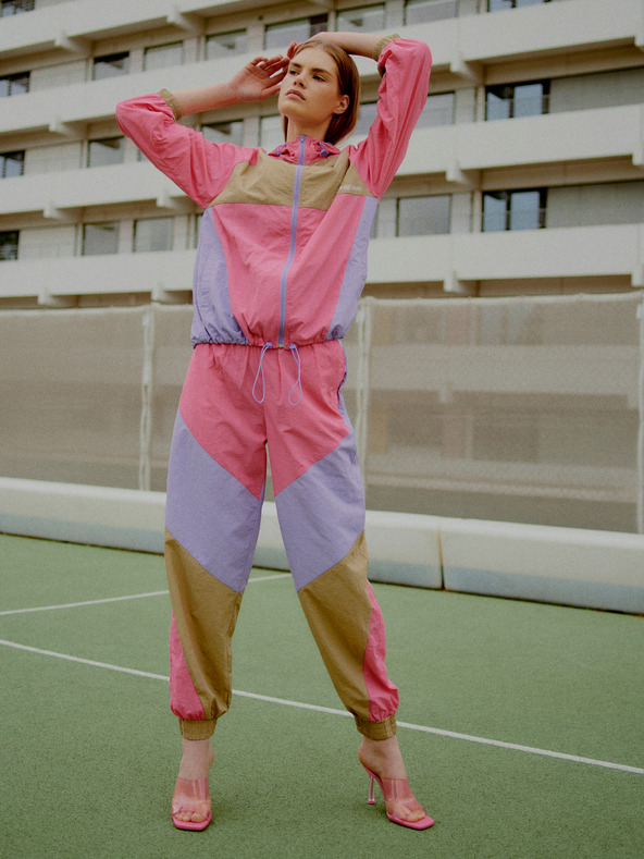 The Jogg Concept Bézs és rózsaszínű női könnyű zerge dzseki The Jogg Concept