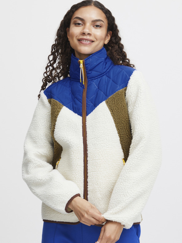 The Jogg Concept Krémszínű és kék női kabát The Jogg Concept