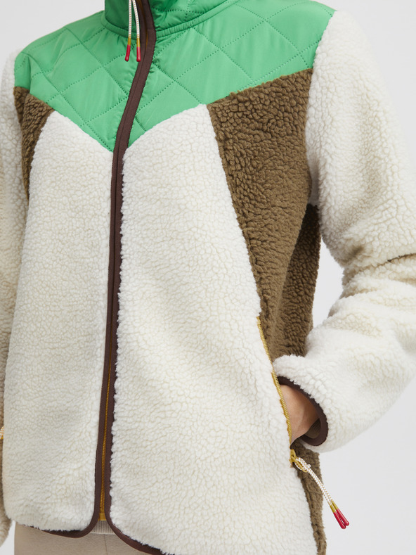 The Jogg Concept Krém és zöld női kabát The Jogg Concept