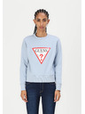 Guess Jeans Világoskék női pulóver nagy háromszög logóval Guess jeans