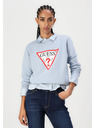 Guess Jeans Világoskék női pulóver nagy háromszög logóval Guess jeans
