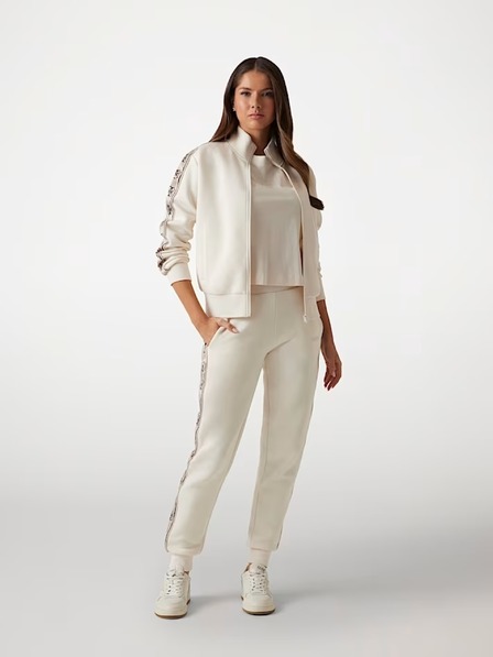 Guess Jeans Fehér női pulóver oldalsó Guess jeans logóval