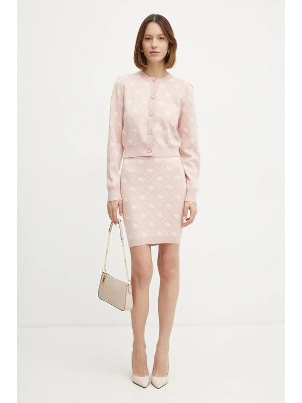 Guess Jeans Guess jeans rózsaszín 4G logós gyapjú keverék mini szoknya - női