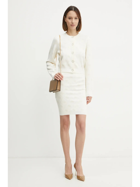 Guess Jeans Guess jeans fehér 4G logós gyapjú keverék mini szoknya - női