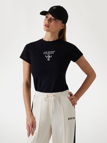 Guess Jeans Fekete Guess farmernadrág női póló első logóval
