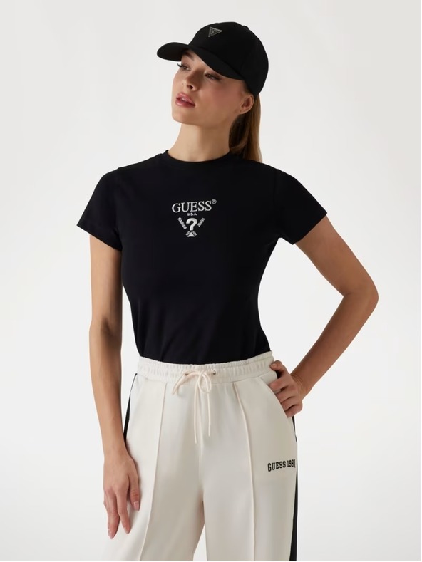 Guess Jeans Fekete Guess farmernadrág női póló első logóval