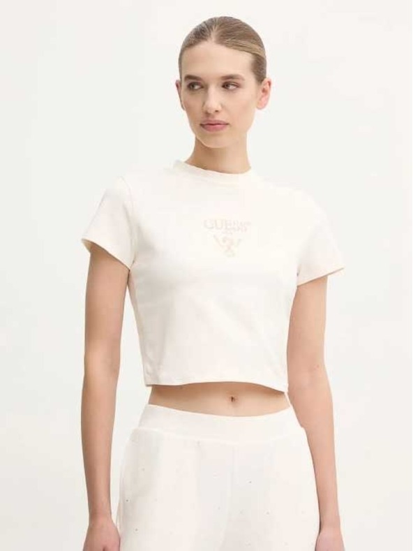 Guess Jeans Fehér Guess farmernadrág Colette crop póló