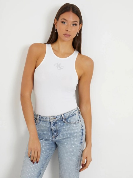 Guess Jeans Fehér Guess farmernadrág női top 4G logóval