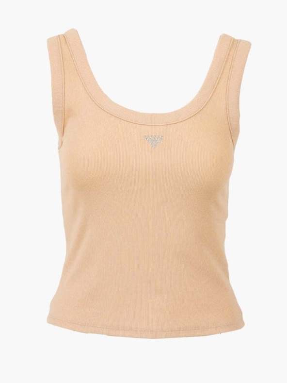 Guess Jeans Bézs Guess farmernadrág női top, kis háromszög logóval