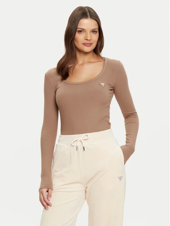 Guess Jeans Barna Guess farmernadrág női felső, normál szabású