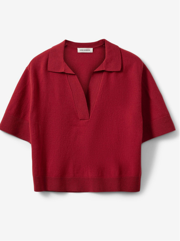 Sofie Schnoor Piros női gyapjú pulóveres ing Sofie Schnoor