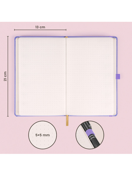 NOTIQUE NOTIQUE Notes Lila, pöttyös, 13 x 21 cm