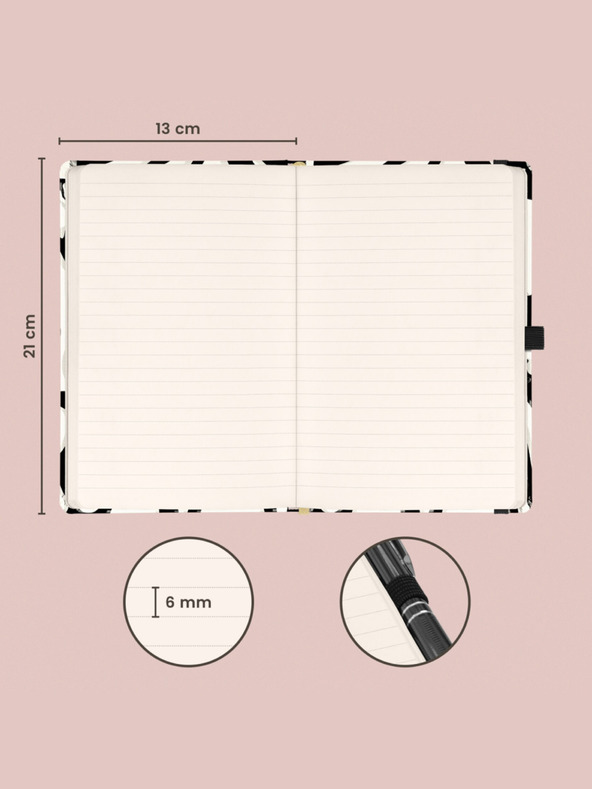 NOTIQUE NOTIQUE Notes Absztrakt, bélelt, 13 x 21 cm