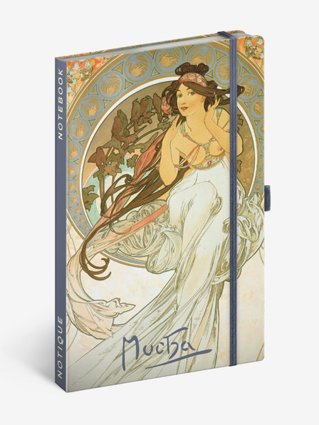 NOTIQUE NOTIQUE Notes Alfons Mucha - Zene, bélelt, 13 x 21 cm