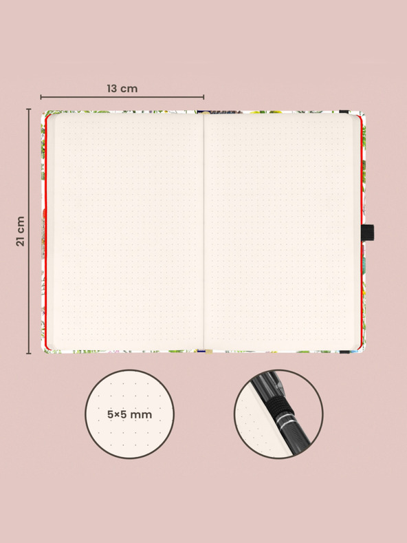 NOTIQUE NOTIQUE Jegyzetfüzet Katerina Winter gyógynövényei, pöttyözött, 13 x 21 cm