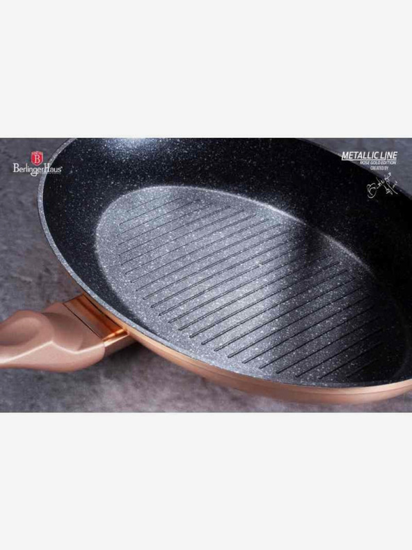 Berlingerhaus Hal- és steak serpenyő márvány felülettel 35 cm Rosegold Metallic Line BERLINGERHAUS