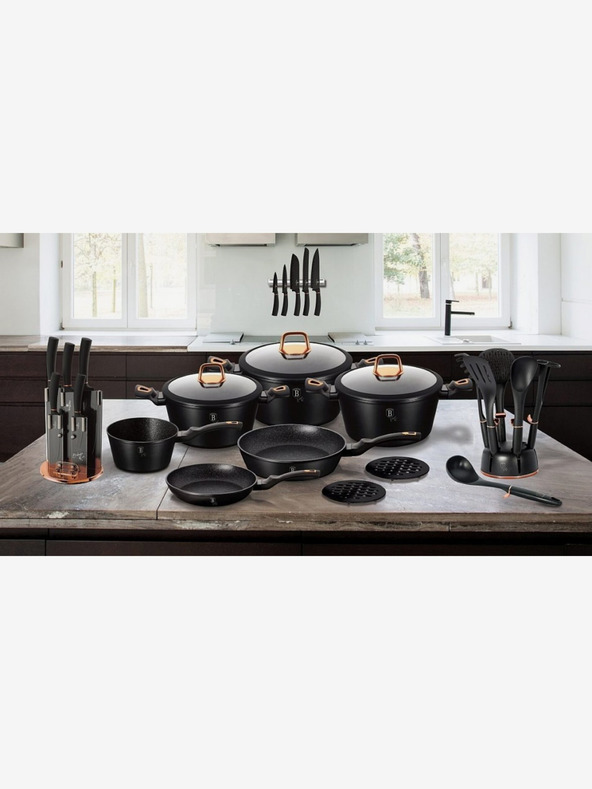 Berlingerhaus Grill serpenyő márvány felülettel BERLINGERHAUS Black Rose Collection (28 cm)